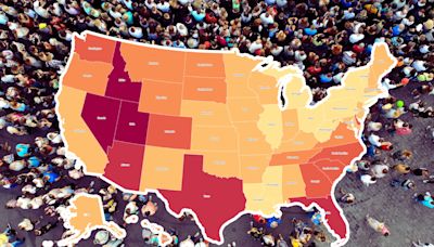 Population map reveals fastest growing US states this century