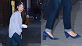 Alexandria Ocasio-Cortez Goes Blue in Classic Suede Pumps