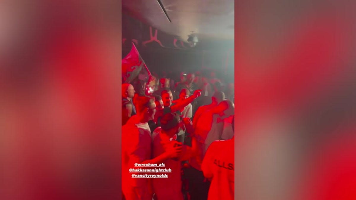 Wrexham stars party in Las Vegas nightclub after securing promotion to League One