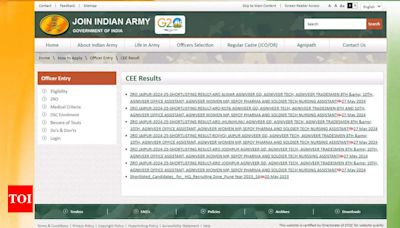 Army Agniveer Results 2024: Indian Army Agniveer CEE results 2024 released for multiple AROs in Rajasthan; Download here | - Times of India