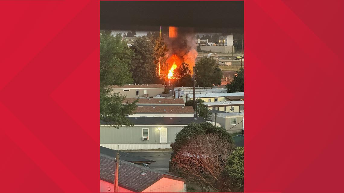 Spokane Valley Fire Department responding to reported trailer park fire