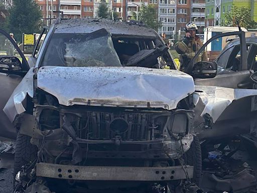 Moment car bomb 'blows up Putin commander' in Moscow in suspected Ukraine attack