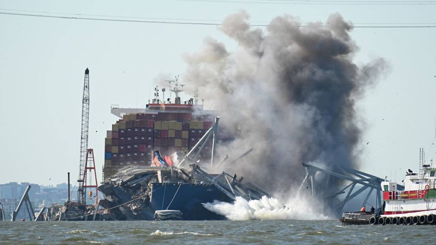 Francis Scott Key Bridge collapse: Crews conduct controlled demolition of span