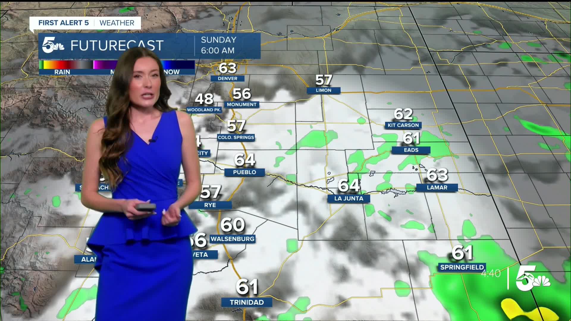 Thunderstorms will move in overnight and into Sunday evening