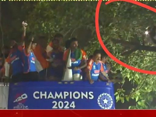 WATCH | Mumbai man climbs tree to watch Team India's victory parade up close, video viral on social media