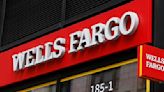 Wells Fargo bank signage is seen on Broadway on April 12, 2024, in New York City. Wells Fargo bank has been accused of“ aiding and abetting” an alleged $300 million Ponzi scheme.