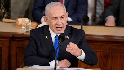 Netanyahu defends Gaza war as protesters rally outside US Congress