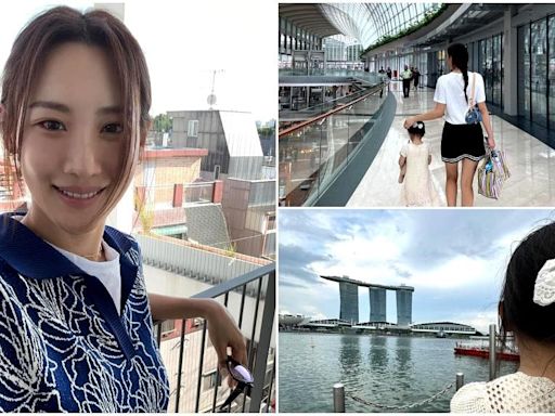 South Korean actress Claudia Kim visits Singapore with her daughter