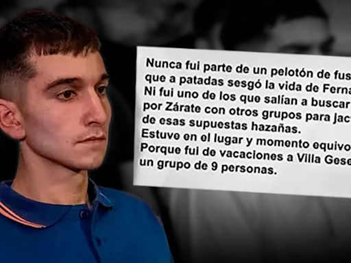 “Yo sé que no maté a Fernando”: la carta que escribió desde la cárcel Matías Benicelli, condenado por el crimen de Báez Sosa