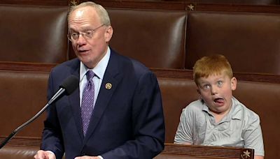 WATCH: Congressman's son steals show during dad's House floor speech