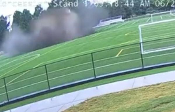 Watch surveillance video of a mine collapse at Gordon Moore Park's athletic field in Alton