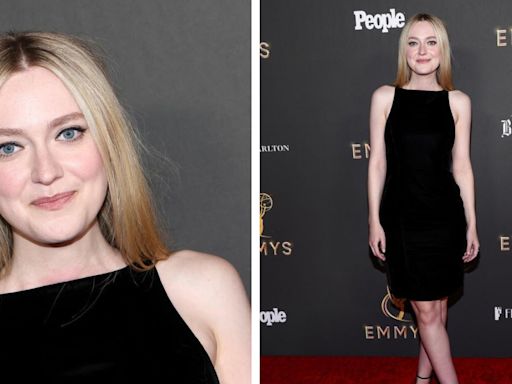 Dakota Fanning Favors ’90s-inspired Minimalism in Giorgio Armani Little Black Dress for Emmy Nominee Celebration