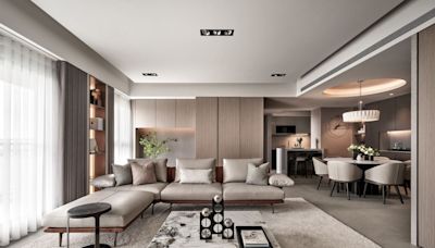 37坪小豪宅以時髦圓桌意寓團聚情感，木質和特殊漆創作雅致簡約風