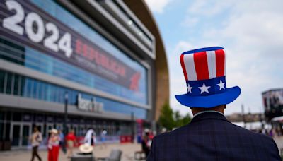 Photos: Trump merchandise, clowns and cornhole outside the Republican National Convention