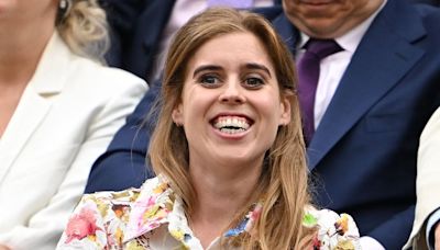 Princess Beatrice, Edoardo Mapelli Mozzi and Stephen Fry at Wimbledon