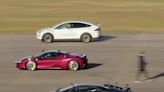 A Tesla SUV drag raced 2 $500,000 supercars from Ferrari and Lamborghini — the results were too close to call