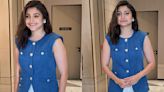 Who says workwear can’t be fabulous? Look at Anushka Sharma in denim vest worth Rs 43,080 and wide leg pants