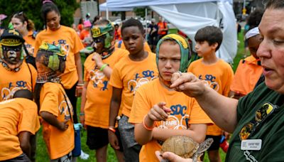 Thousands of kids came out to play on the lawn of the Michigan Capitol