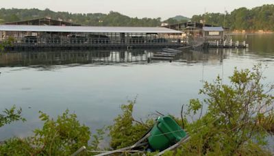 Storm damages marina in Cape Fair, Mo., on Wednesday night