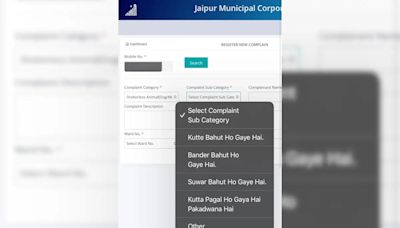 Jaipur Civic Body's Website Goes Viral For Its Hilarious Complaint Registration Options