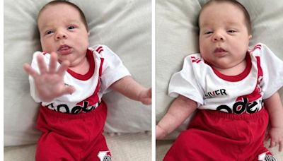 Desde la cuna: las tiernas fotos del hijo de Montiel con la ropa de River