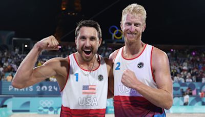 Chase Budinger, Miles Evans win lucky loser volleyball match. Next up: Reigning Olympic champs