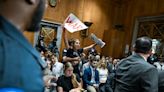 Pro-Palestinian protesters heckle Blinken as he testifies on Capitol Hill.