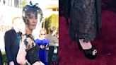 Rosamund Pike Gets Dramatic in Peep-Toe Platforms at Golden Globes 2024