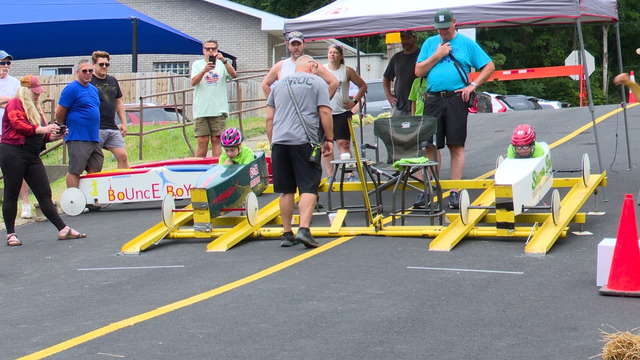 Kids put the pedal to the metal during the Oil Can Derby