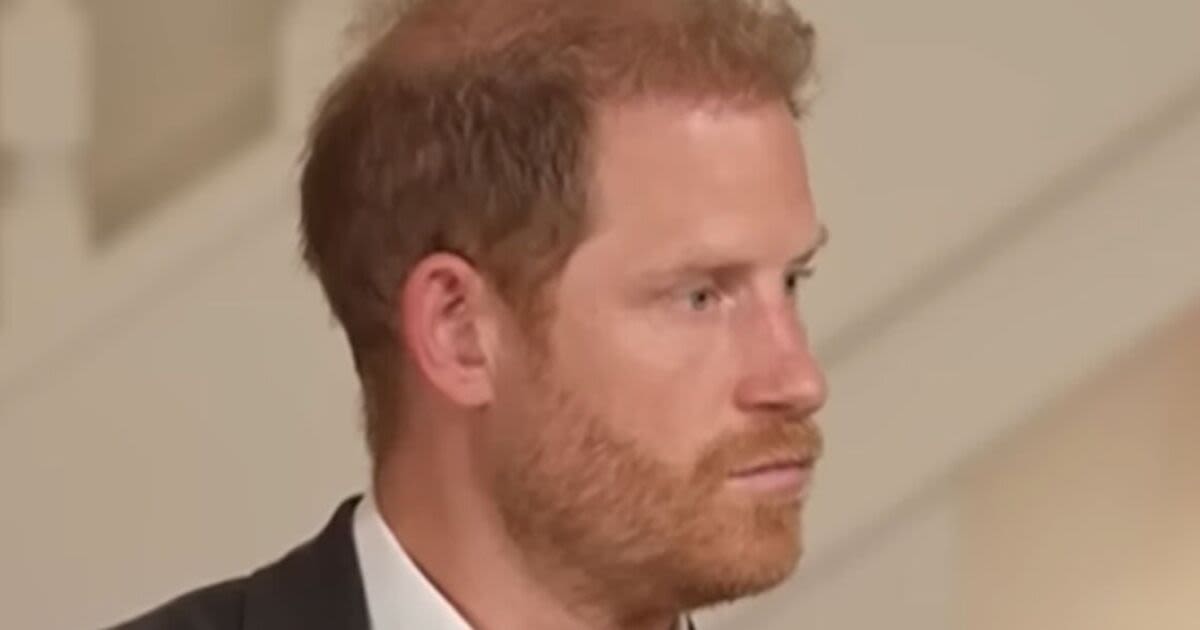 Prince Harry looks bored as he 'gazes off into the distance' in new interview
