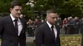 Manchester United players arrive at Bobby Charlton’s funeral as thousands line Manchester streets