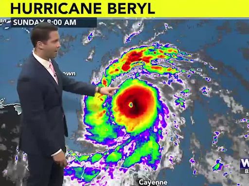 Hurricane Beryl heading towards the Caribbean with more rain chances closer to home