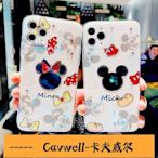 Cavwell-卍米奇米妮iPhone12pro手機殼11文字xr情侶xsmax全包78plus蘋果潮女-可開統編