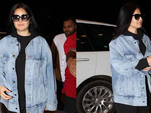 Katrina Kaif serves minimalistic airport statement in denim jacket, black hoodie and pants