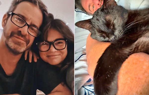 Valerie Bertinelli's Boyfriend Mike Goodnough Cuddles with Her Cat: 'I am Now in League with Batman'
