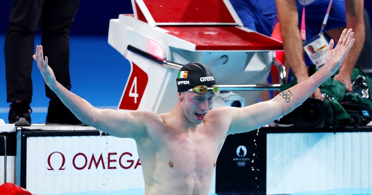 Paris 2024 Olympics: Ireland's Daniel Wiffen ascends new golden throne in men's 800m freestyle