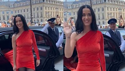 Katy Perry Makes Statement In Red Dress With A 'Never-Ending' Train Featuring Her Song Lyrics - News18