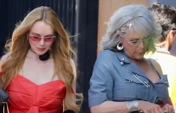 Lindsay Lohan Rocks Glam Gown on Set of ‘Freaky Friday 2′ With Jamie Lee Curtis