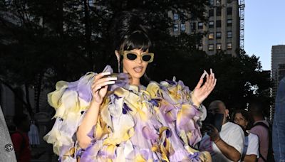 Cardi B Is a Walking Bouquet in This Funky Floral Dress