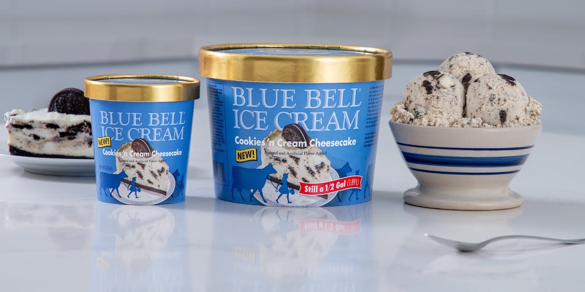 Blue Bell debuts new limited-time flavor, Cookies ‘n Cream Cheesecake