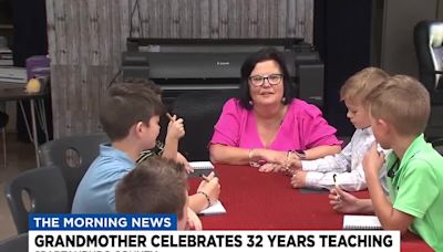 Upstate grandma celebrates teaching anniversary with all 5 grandkids under one roof