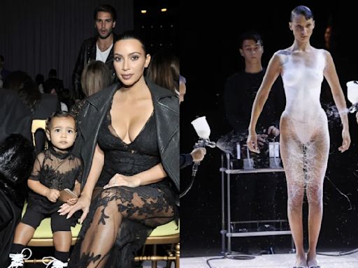 Kim Kardashian’s Family Affair, Bella Hadid’s Spray-painted Gown and More Celebrity Moments at Paris Fashion Week Through the Years