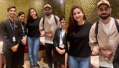 Virat Kohli and Anushka Sharma click pics with Mumbai airport staff before leaving for T20 World Cup; see viral pics