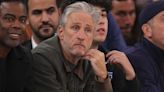 Hilarious angle shows Jon Stewart stunned by Tyrese Maxey's season-saving three | Sporting News