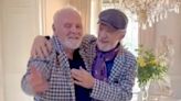 Sir Ian McKellen dances with Anthony Hopkins after stage fall