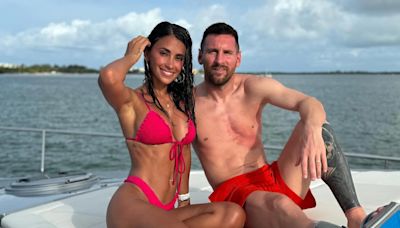 Lionel Messi Poses Shirtless in Walking Boot on Boat Alongside Bikini-Clad Wife Antonela Roccuzzo