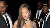 Rihanna Paired Her Denim-Meets-Camouflage Jumpsuit With a Matching Bra Top and a $700,00 Choker