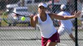 See how Santa Fe Catholic's Nya Kerr won two titles at district girls tennis tournament