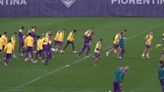 Fiorentina train for UECL semi-final against Club Brugge