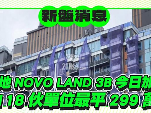 新盤接連出擊，新地 NOVO LAND 3B期次輪銷售118伙最平299萬